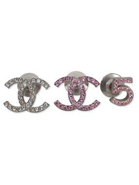 Chanel CC Logo Pin Brooch 3 Piece Set
